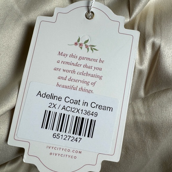 NWT Ivy City Woman's Coat Wool Blend Cream Size 2X - Picture 9 of 12